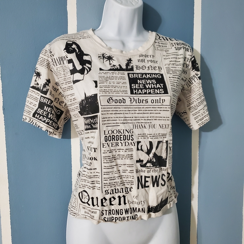 French Pastry Cream and Black Graphic Tee